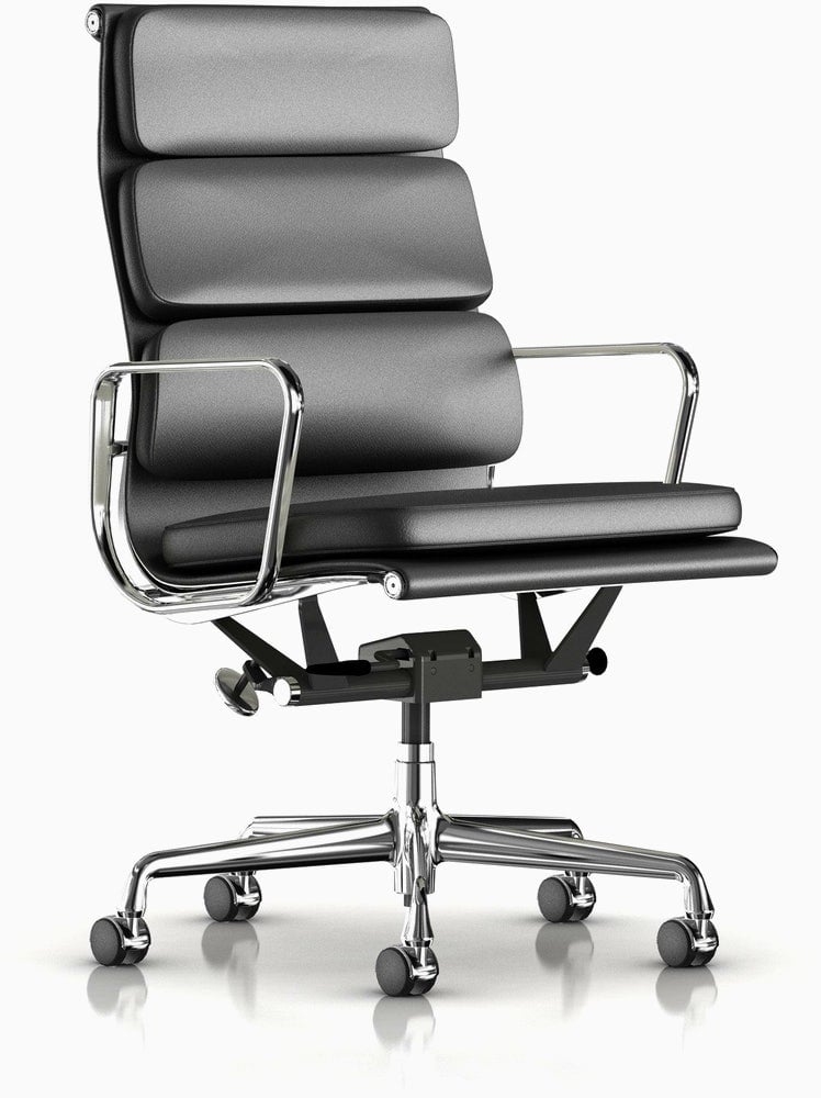 Herman Miller Eames Soft Pad Chair, Executive Height in Black | Leather