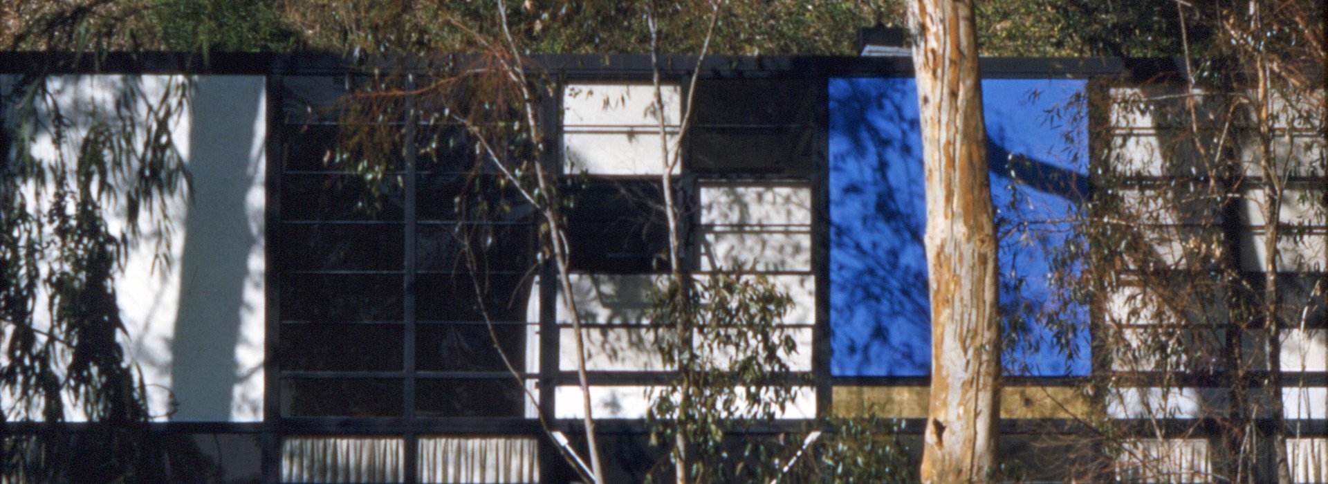 Exterior view of the second floor of the Eames House