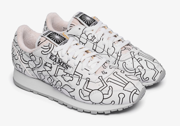 The Reebok x Eames Office Club C 85 in the Coloring Toy pattern